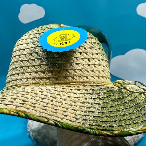 Plasma Beamz Upcycled Tie-Dyed Straw Sun Hat main image 8